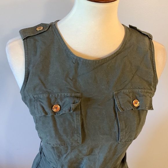 [Marvin Richards] Green Military Belted Dress - Size 4 - Picture 2 of 6